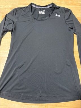 Women’s Under Armour HeatGear Fitted Black Long Sleeve Athletic Shirt Large